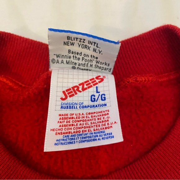 90s Vintage Winnie The Pooh Felt A Laugh Disney Sweatshirt L Embroidered - Picture 9 of 13